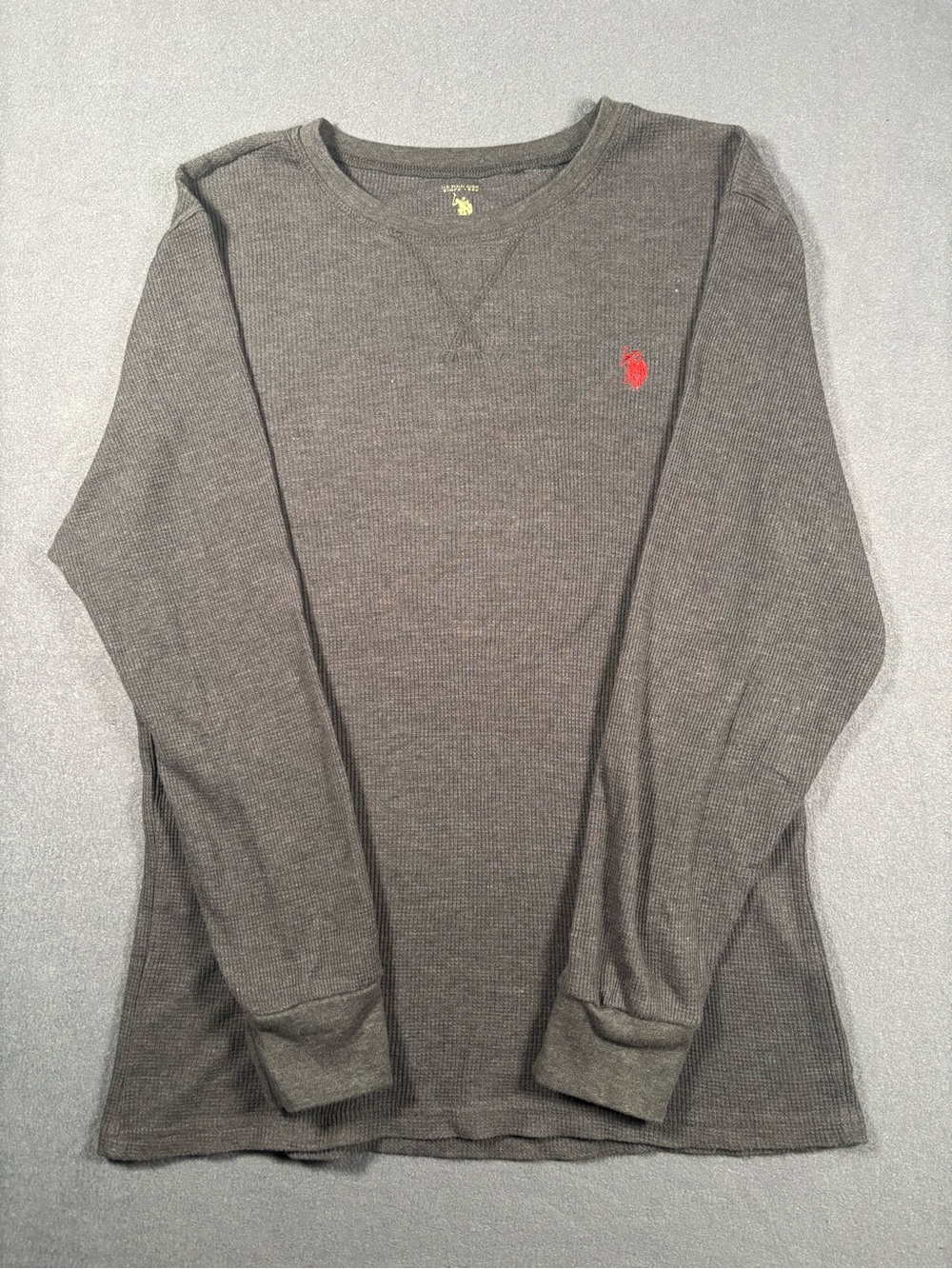 U.S Polo Assn. Mens Long Sleeve Shirt- Grey, Size L